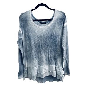 Blue Tie Dye Long Sleeve Sweater Top Size S